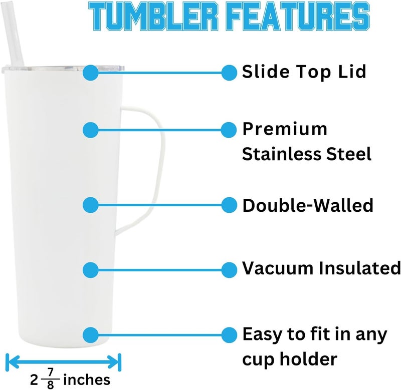 Decorvo NCAA 20 oz. Stainless Steel Tumbler with Handle - Officially Licensed Double Walled Insulated Roadie with Slide Lid and Straw (Kansas St - Black) - Image 4